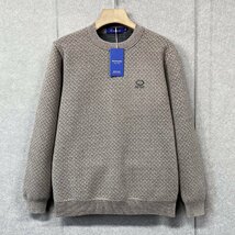 高級・セーター 定価5万◆Emmauela・イタリア・ミラノ発◆豪華ミンク/カシミヤ混 厚手 暖か 裏起毛 ソフト 総柄 ニット 2XL/52サイズ_画像1