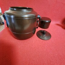 茶道具　水指　建水　蓋置　　　花入　鋳銅皆具　玉水造　中古品　箱付き_画像7