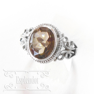  Africa production smoky quartz silver ring 11 number 