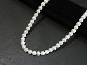 【管OZ1106】5000円～ 美品 本真珠 パール ネックレス Pearl 6～6.5ｍｍ珠 SILVER