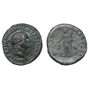 【古代ローマコイン】Vespasian（ウェスパシアヌス）クリーニング済 ブロンズコイン 銅貨 セステルティウス(ZZs9PY2Ru7)