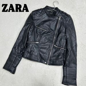 ZARA ザラ　ライダース　ジャケット　フェイクレザー　XSサイズ　ショート丈