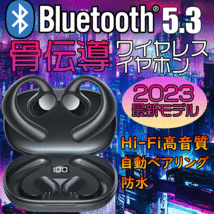 【高音質 】ワイヤレスイヤホン 骨伝導 Bluetooth 5.3 防水 イヤホン Hi-Fi ノイズキャンセリング 自動ペアリング 【送料無料】_画像1