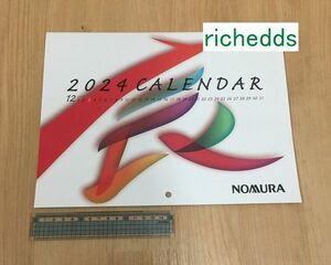 即決！2024年令和6年壁掛けカレンダーA3サイズ/シンプルでたくさん書き込める/野村證券