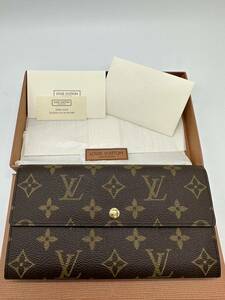 LOUIS VUITTON ルイヴィトン モノグラム ポシェット ポルト モネ クレディ M61725 二つ折り 長財布 メンズ レディース ブラウン 茶色