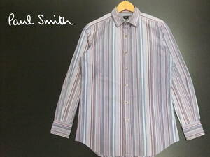 ■Paul Smith■長袖シャツ マルチストライプ柄 Mサイズ 正規品 ワイシャツ ポールスミス