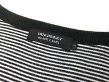 ■BURBERRY BLACK LABEL■長袖カットソー 黒×白 ボーダー柄 サイズ2 ストレッチ Tシャツ バーバリーブラックレーベル_画像4