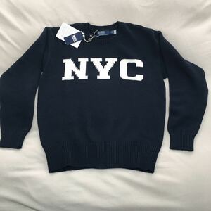 ラルフローレン　新品　NYC カシミヤ混ニット　ネイビー　Lサイズ