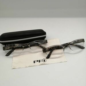 状態良好 博士ルーペ PFI 3.50 メガネ リーディンググラス 2点セット グレーデミ 専用ケース■老眼鏡//眼鏡 フレーム/アイウェア/B9