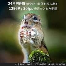 【新品送料無料】K&F Concept トレイルカメラ 防犯カメラ 監視暗視カメラ 24MP 1296P/30fps 0.2s_画像4