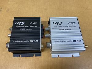 1403-03★◇通電確認済◇Lepy LP-2024A+/LepyLP-V3S　パワーアンプ　カーオーディオスピーカー　デジタルアンプ　シルバー　ブラック★