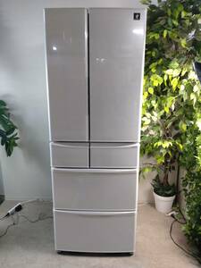  1463-04★SHARPシャープノンフロン冷凍冷蔵庫プラズマクラスター冷蔵庫大型冷蔵庫455L6ドアフレンチドア SJ-P461D-H 2017年製★
