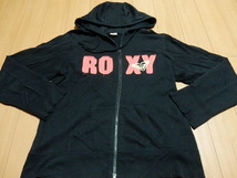 ROXY ロキシー Lサイズ ブラック　パーカー　 部分リブ 黒_画像1