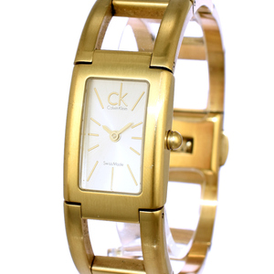  Calvin Klein bangle watch lady's wristwatch quartz stainless steel Gold color Calvin Klein