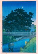 ◆◇5作品　川瀬巴水(No168) 　マット紙仕上　1池上市之倉の夕日 2瀧野川 3大阪天王寺 4大阪高津 5大根河岸の朝◇◆_画像2