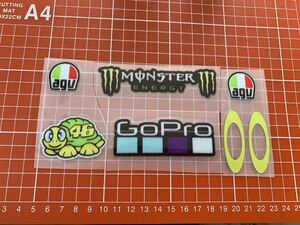 ヘルメットシールドステッカーセット　agv オークリー　monster gopro 亀　ロッシ　#46