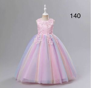  new goods 140. pink child dress piano presentation Junior One-piece Christmas long child dress One-piece The Seven-Five-Three Festival flower girl color dress 
