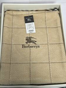 ★格安出品！！ 未使用 Burberrys REGO バーバリー デザイン 綿毛布 ベージュ 140×200㎝ 箱付き 寝具 防寒 お洒落 インテリア Tu112101