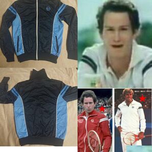 ※5【80s used】セルジオ タッキーニ ヴィンテージ ジャージ 紺×青〈M〉マッケンロー/ATP/トラック