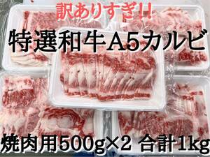 特選和牛A5カルビ切落とし1kg!