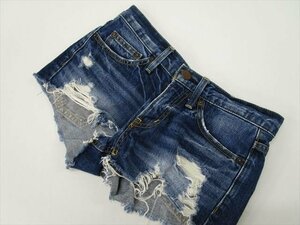 美品 マウジージーンズ MOUSSY JEANS ショートデニムパンツ 24 ブルー 【メール便可】