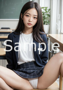 [A4] 美女 アートポスター 水着 制服 下着 ビキニ 写真 AIグラビア かわいい セクシー 光沢紙 コスプレ sexy cute girl 231122_17 