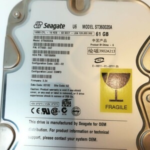 HDD SATA Seagate 61GB 動作確認済