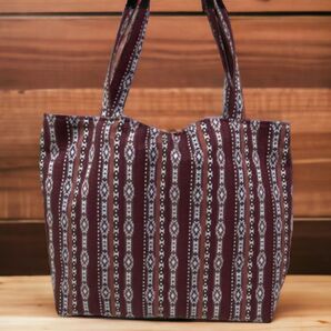 エスニックトートバッグ レッド系メキシカンドビー