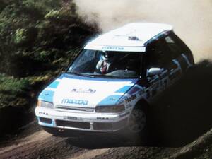 マツダが極少量配布 ポスター　1992年WRCニュージーランド　マツダ ファミリア323 未使用品