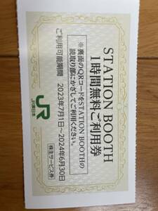 ミニレター送料込! JR東日本　STATION BOOTH 1時間無料券　5枚