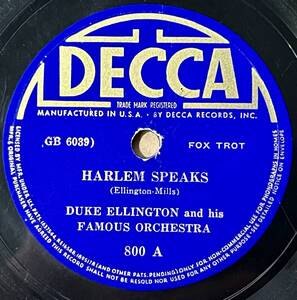 DUKE ELLINGTON AND HIS FAMOUS ORCH. DECCA London запись Harlem Speaks(-1)/ Chicago(-1) Британия Decca - отличается Take 