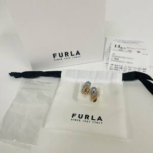 FURLA　フルラ　ピアス　ピンクゴールド　ラインストーン　シルバー　袋　箱付【9933】