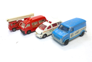 TOMY TOMICA MAJORETTE トミー トミカ マジョレット ミニカー JAF FOURGON 救急車 消防車 計4台セット 緊急自動車