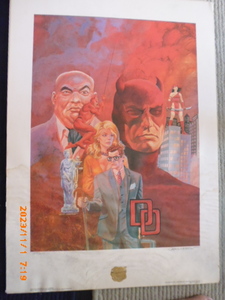 デイアデビル　ポスター　Daredevil 限定品　イラストレーターサイン付き限定品　１９８７年