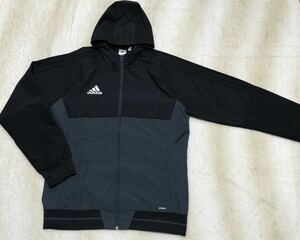 ☆adidas☆アディダス TIRO 裏メッシュ フルジップ フーディー ウインド ジャケット 2XO 黒系 トラック クロス パーカー AY2856