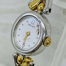690 SEIKO セイコー 1E20-6130 レディース腕時計 腕時計 時計 白文字盤 2針 ブレスウォッチ ラウンドケース 金銀 ゴールドシルバー AT_画像7
