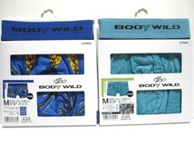 *送料無料*新品*M*BODY WILD*ボクサーブリーフ2枚*前とじ*吸汗速乾+しなやか肌ざわり/ジャカードパターン*グンゼ*ボディワイルド*ブルー系*_画像1