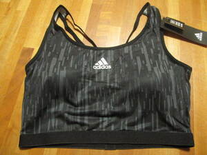 *送料無料*新品*Ｌ*adidas*クロップトップ*スポーツブラ*アーバンブラック*吸汗速乾*ドライ*アディダス*グンゼ*