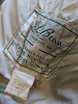 70s 筆記体タグ★LLBEAN エルエルビーン グースダウンジャケット L オリーブ ミリタリーグリーン ビンテージ ハンティング USA製 アメリカ_画像2