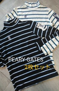2枚セット【PEARY GATES 】モックネックシャツ　レディース1used パーリーゲイツ　マスターバニー　ゴルフ 