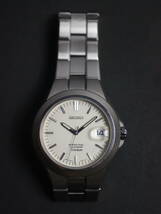 セイコー SEIKO パーペチュアルカレンダー 3針 デイト 純正ベルト チタン 8F32-0220 男性用 メンズ 腕時計 日本製 W397_画像5