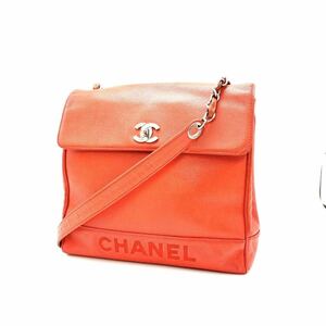 1円 CHANEL シャネル ロゴ ターンロック ココマーク SV 金具 キャビアスキン チェーン ショルダー バッグ D1072N