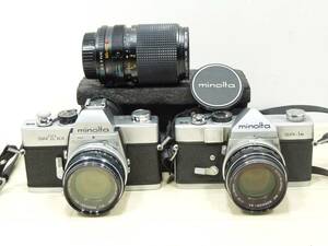 ビンテージレア?フィルム一眼レフカメラ同シリーズ2台＆オールドレンズ[ミノルタminolta SR-1S/SRT101 f=55×2/35-105]動作未確認 ジャンク