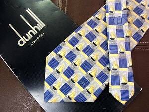 【在庫処分セール】5-9191ｚ◆「ヨット・船」【ｄunhill】ダンヒル ネクタイ