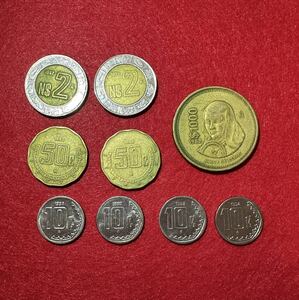 メキシコ 旧大型1000ペソ 1988年を含む コイン 9枚 まとめ 外国銭 古銭 アンティーク コレクションにも MEXICO ESTADOS UNIDOS MEXICANOS