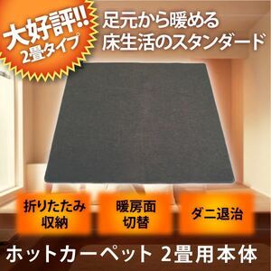 TEKNOS ホットカーペット 2畳 176×176cm ダニ退治 タイマー 折りたたみ 正方形 電気 カーペット 暖房 ホット マット 暖房器具 足元 