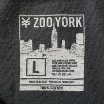 ZOO YORK メンズ XL 相当 ロング丈 NY ポップ アート プリント 半袖 Tシャツ チャコール グレー 黒 ブラック マルチカラー 綿 ズーヨーク L_画像10