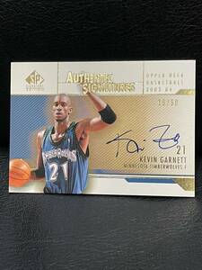 【NBA SUPER rare】KEVIN GARNETT 03-04 SP SIGNATURE EDITION/AUTHENTIC SIGNATURES／GOLD／49/50