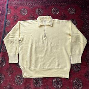 ビッグサイズ 1950’s “PENNEY’S ハーフジップスウェットシャツ LARGE レモンイエローボディー コットン100% ヴィンテージ 40s 50s 60s