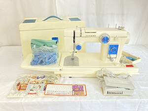 【IE47】(O) JANOME ジャノメミシン MODEL 804 フットコントローラー 本体カバー付き 電動ミシン 通電針上下OK ジャンク 中古現状品 